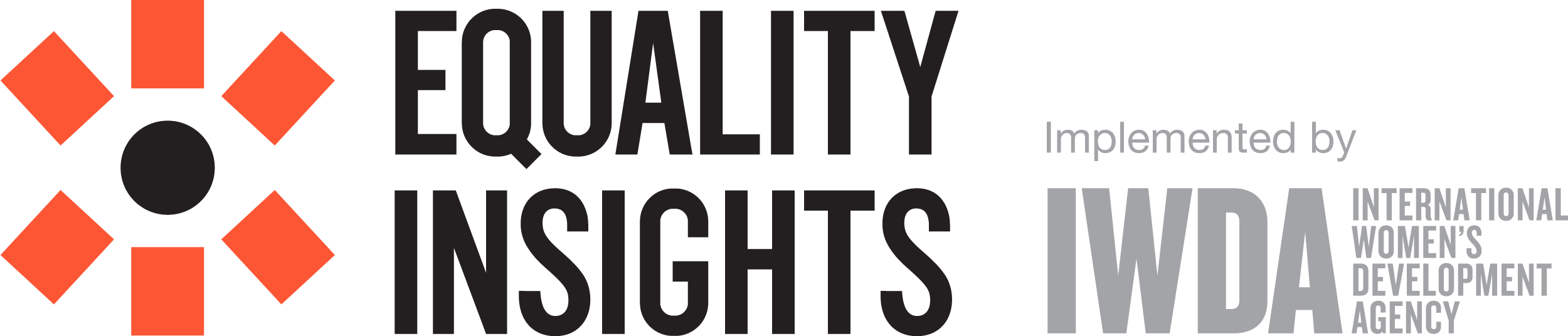 Equality Insights Logo which is an eye with a black centre and orange squares around it