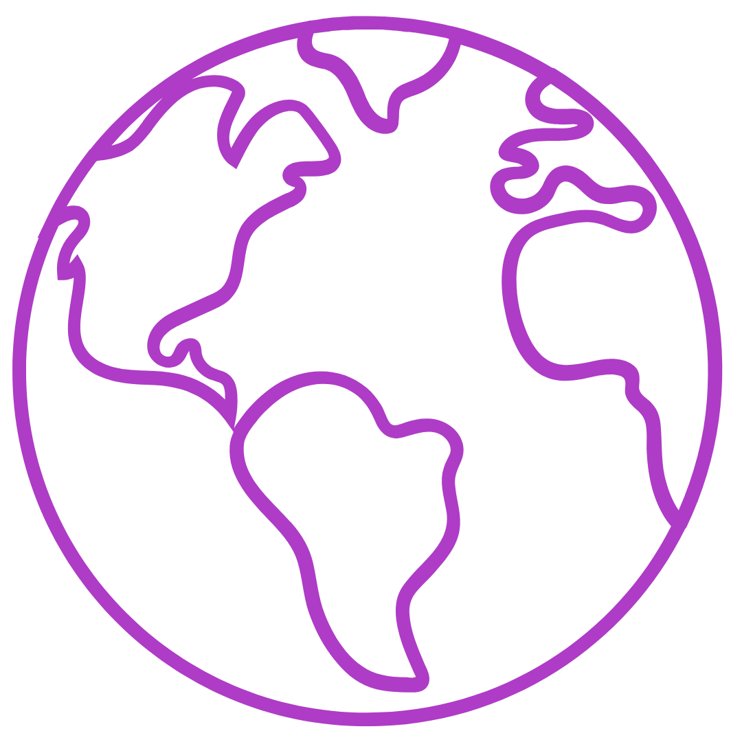 A bright purple and pink exclamation mark. 