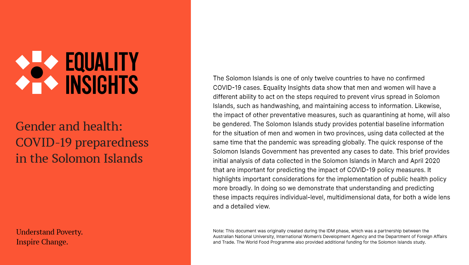 Gender and health: COVID-19 preparedness in the Solomon Islands