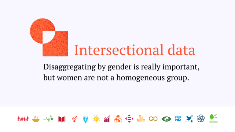 Intersectional data with SDG icons and text