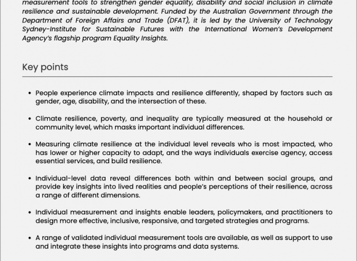 The front page of the brief which includes text and icons of stylised people