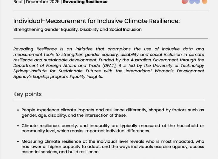 The front page of the brief which includes text and icons of stylised people